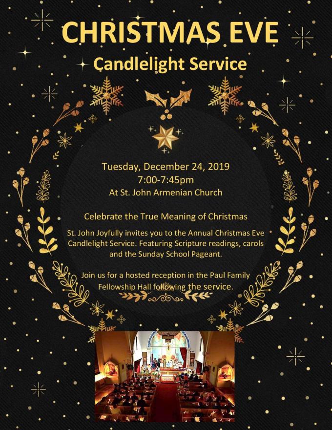2022 Christmas Eve Party St The Oasi Christmas Eve Candlelight Service St. John Armenian Apostolic Church